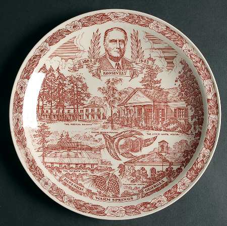 City Plates Warm Springs Georgia-Red - No Box-Georgia Motif 6-Red