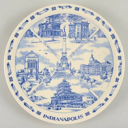 City Plates Indianapolis Indiana - No Box-Indiana Motif 1-Blue