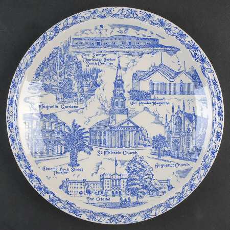 City Plates Charleston South Carolina-Blue - No Box-S Carolina Motif 1-Blue