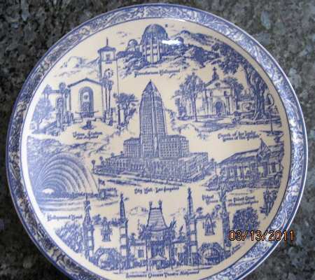 City Plates Los Angeles California-Blue - No Box-California Motif 3-Blue