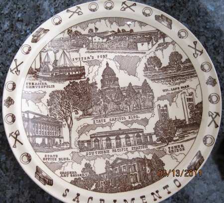City Plates Sacramento California-Brown - No Box-California Motif10-Brown