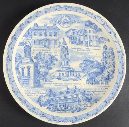 City Plates Alexandria Virginia-Blue - No Box-Virginia Motif 1-Blue