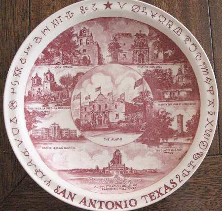 City Plates San Antonio-Brown - No Box-Texas Motif 1-Brown