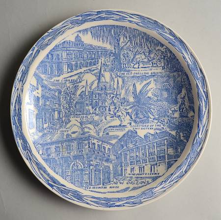 City Plates New Orleans Louisiana - No Box-Louisiana Motif 1-Blue