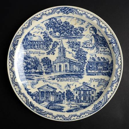 City Plates St Martinsville Louisiana - No Box-Louisiana Motif 3-Blue