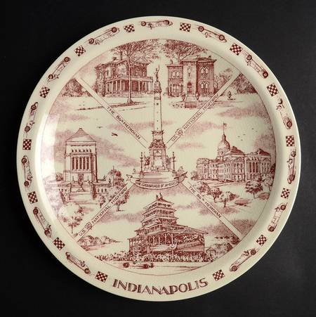 City Plates Indianapolis Indiana - No Box-Indiana Motif 1-Red