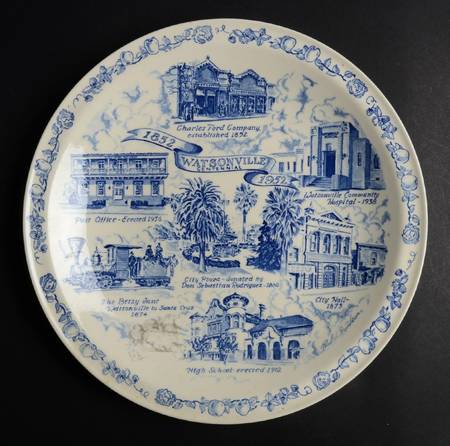 City Plates Watsonville California-Blue - No Box-California Motif21-Blue
