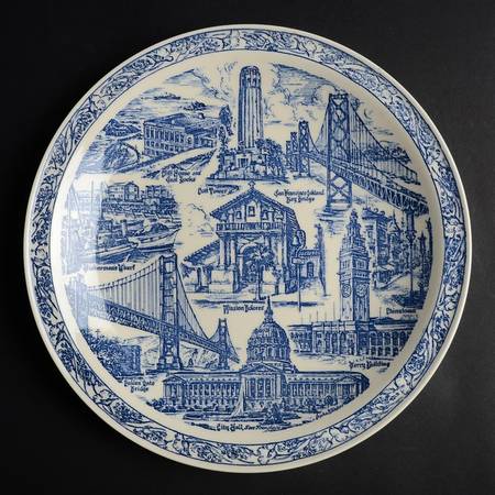 City Plates San Francisco California-Blue - No Box-California Motif11-Blue