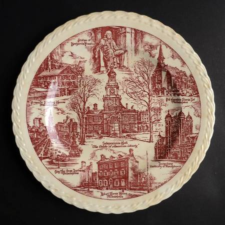 City Plates Philadelphia Pennsylvania-Red - No Box-Pennsylvania Motif3-Red