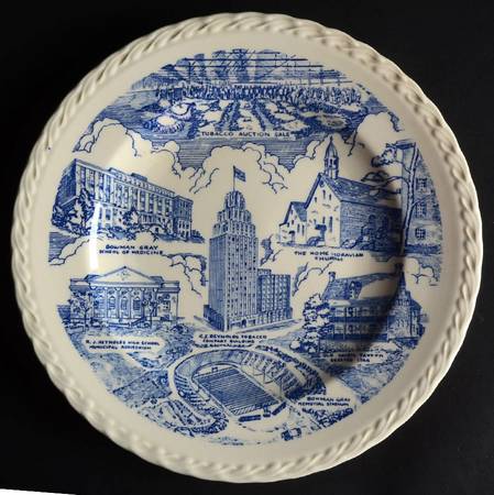 City Plates Winston Salem North Carolina-Blue - No Box-North Carolina 8-Blue