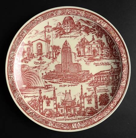 City Plates Los Angeles California - No Box-California Motif 3-Red