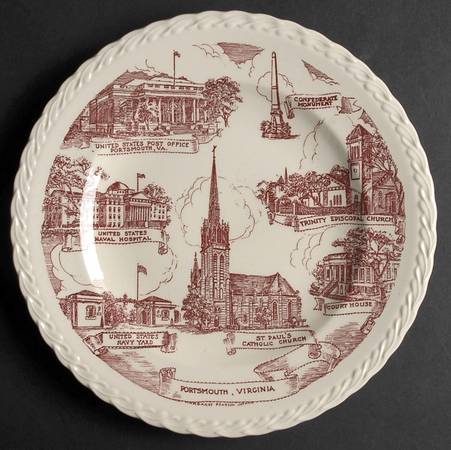 City Plates Portsmouth Virginia - No Box-Virginia Motif 5-Red