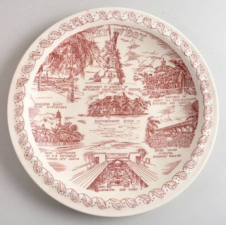 City Plates Key West Florida-Red - No Box-Florida Motif 1-Red