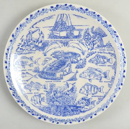 City Plates Marineland Florida-Blue - No Box-Florida Motif 5-Blue