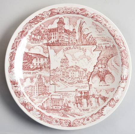 State Plate Arkansas - No Box-Arkansas Motif 1-Red