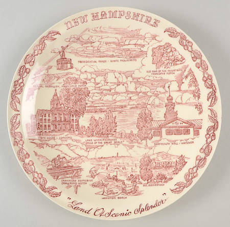State Plate New Hampshire - No Box-New Hampshire Motif 1
