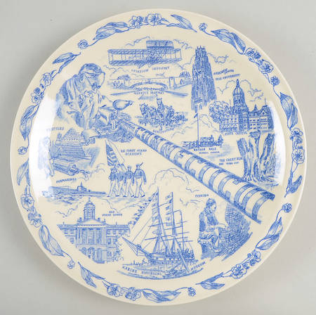 State Plate Connecticut-Blue - No Box-Connecticut Motif 1
