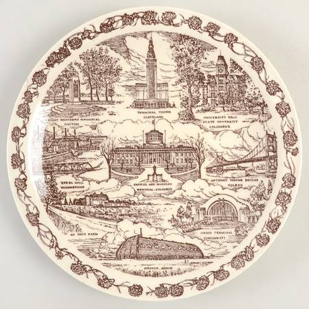 State Plate Ohio-Brown - No Box-Ohio Motif 2
