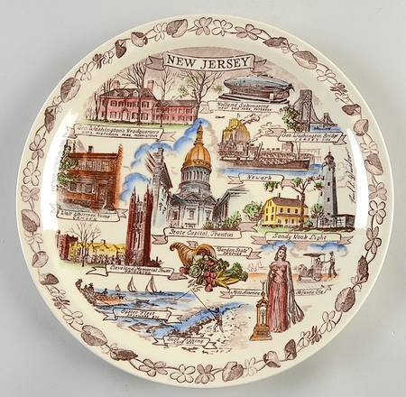 State Plate New Jersey-Multicolor - No Box-New Jersey Motif 4
