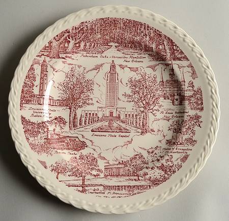 State Plate Louisiana - No Box-Louisiana Motif 1-Red Swirl