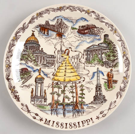 State Plate Mississippi - No Box-Mississippi Motif1-Multi