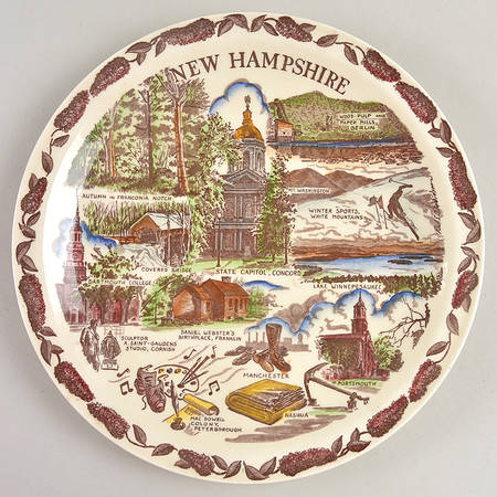State Plate New Hampshire - No Box-New Hampshire Motif 2