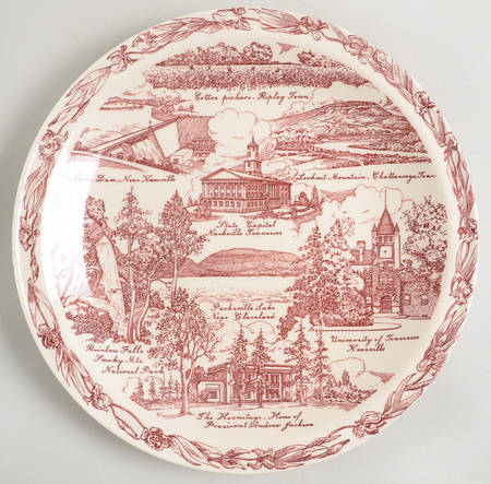 State Plate Tennessee-The Volunteer State - No Box-Tennessee Motif 1-Red