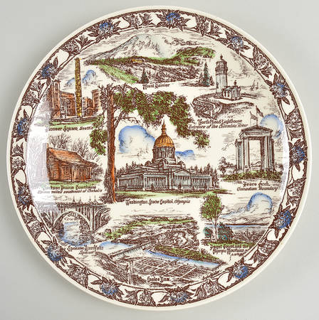 State Plate Washington - No Box-Washington Motif 1-Multicolor