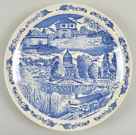 State Plate Pennsylvania - No Box-Pennsylvania Motif 1-Blue