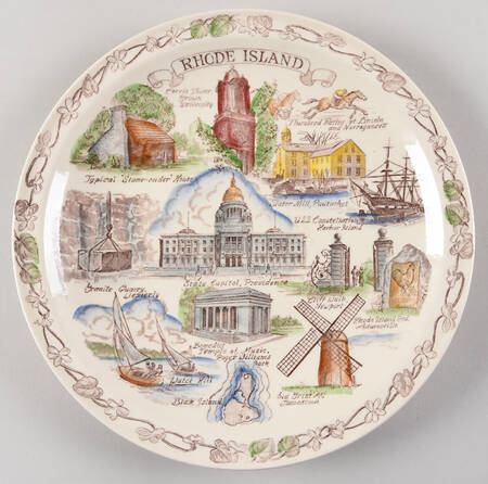 State Plate Rhode Island - No Box-Rhode Island Motif 2-Multi