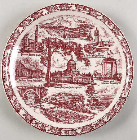 State Plate Washington - No Box-Washington Motif 1-Red