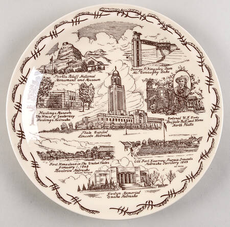 State Plate Nebraska - No Box-Nebraska Motif 1-Brown
