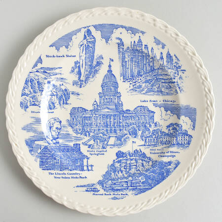 State Plate Illinois - No Box-Illinois Motif 1-Blue Swirl