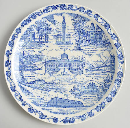 State Plate Ohio-Blue - No Box-Ohio Motif 1