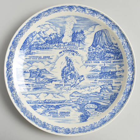 State Plate Wyoming-Blue - No Box-Wyoming Motif 1