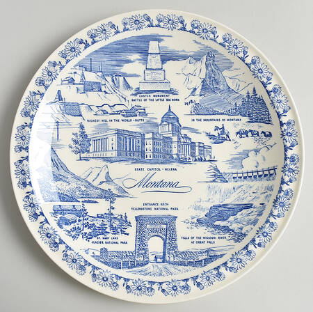 State Plate Montana-Blue - No Box-Montana Motif 1