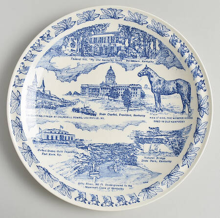 State Plate Kentucky-Blue - No Box-Kentucky Motif 1