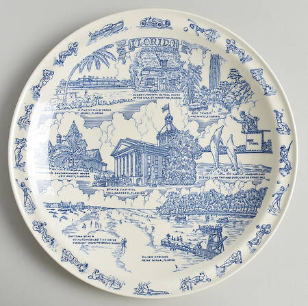 State Plate Florida - No Box-Florida Motif 2-Blue