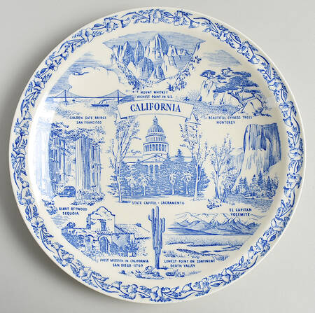 State Plate California - No Box-California Motif 1-Blue