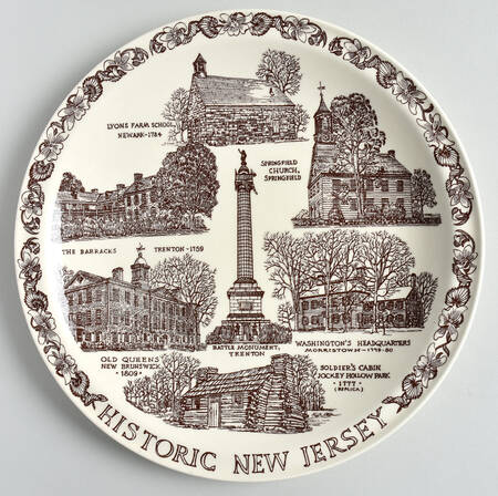 State Plate New Jersey-Brown - No Box-New Jersey Motif 1