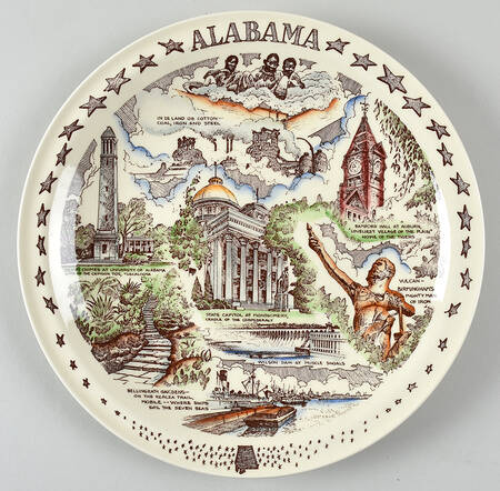 State Plate Alabama - No Box-Alabama Motif 1-Multi