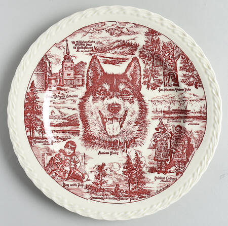 State Plate Alaska - No Box-Alaska Motif 2 Red Swirl