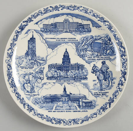 State Plate Colorado - No Box-Colorado Motif 2-Blue
