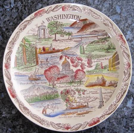 State Plate Washington-Multicolor - No Box-Washington Motif 2