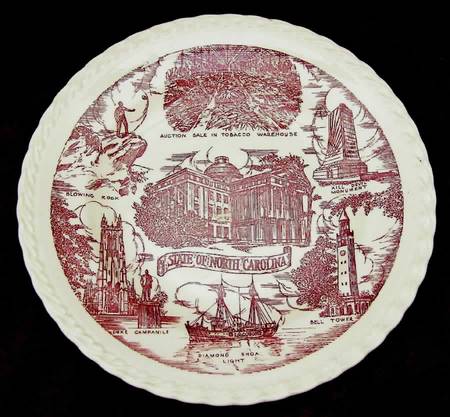State Plate North Carolina - No Box-North Carolina 1-Red Swirl