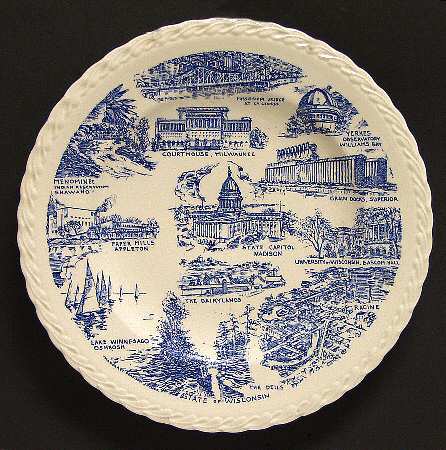 State Plate Wisconsin - No Box-Wisconsin Motif 1-Blue Swirl