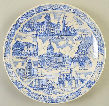 State Plate Arkansas - No Box-Arkansas Motif 1-Blue