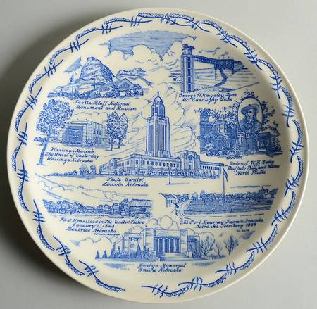 State Plate Nebraska - No Box-Nebraska Motif 1-Blue