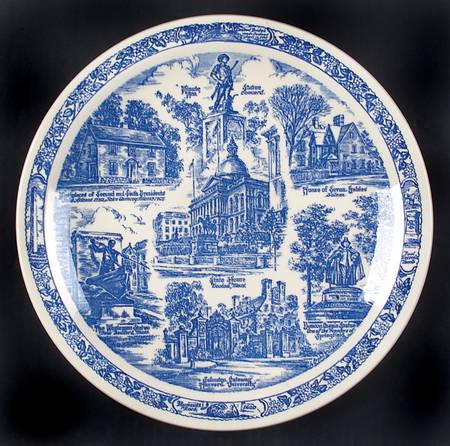 State Plate Massachusetts - No Box-Massachusetts Motif 2-Blue