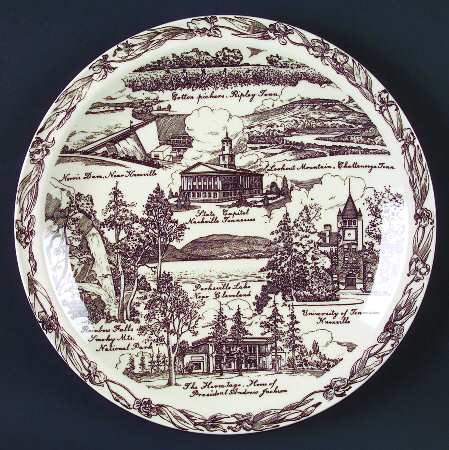 State Plate Tennessee-The Volunteer State - No Box-Tennessee Motif 1-Brown